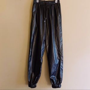 Faux Leather Joggers